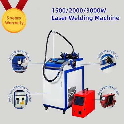Máquina de soldadura por laser de fibra portátil de fio duplo 4 em 1 para aço inoxidável