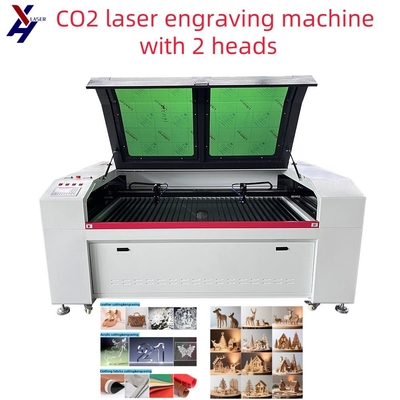 Alta precisão 2 cabeças CO2 CNC Acrílico PVC Laser Cutting Engraving Engraver Machine