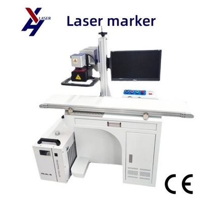 20W 30W 50W 100W Máquina de gravura automática de marcação a laser de fibra de armário com correia transportadora