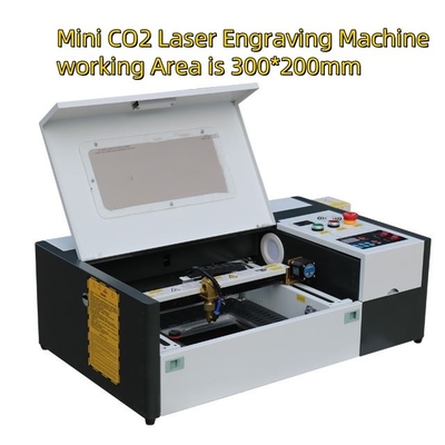 Gravador a laser portátil pequeno CO2 300*200 3020 40W 50W