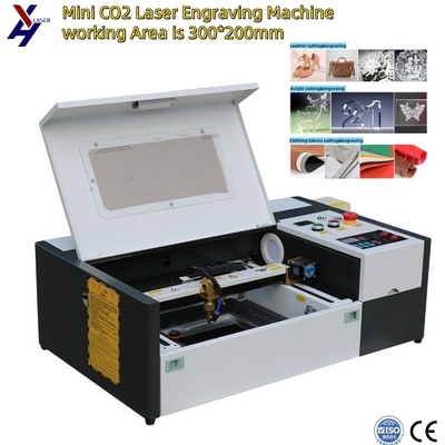 Máquina de Corte a Laser CO2 3020 40W 50W para Madeira, Papel, Couro e Acrílico, Gravação com Espessura de 1 a 5mm